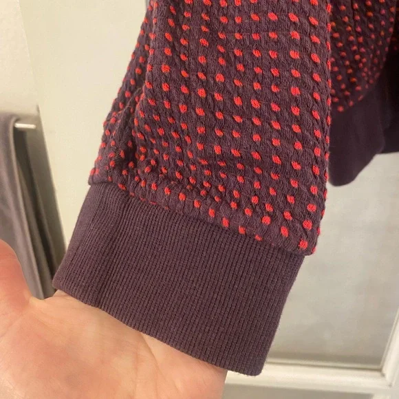 Marine Layer Burgundy Crewneck Sweater with Dot Pattern - Picture 3 of 6